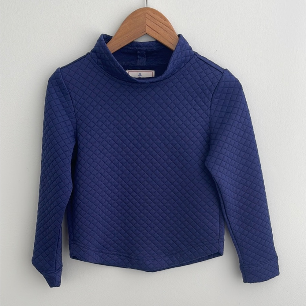 Classic Prep Quilted Navy Blue Top